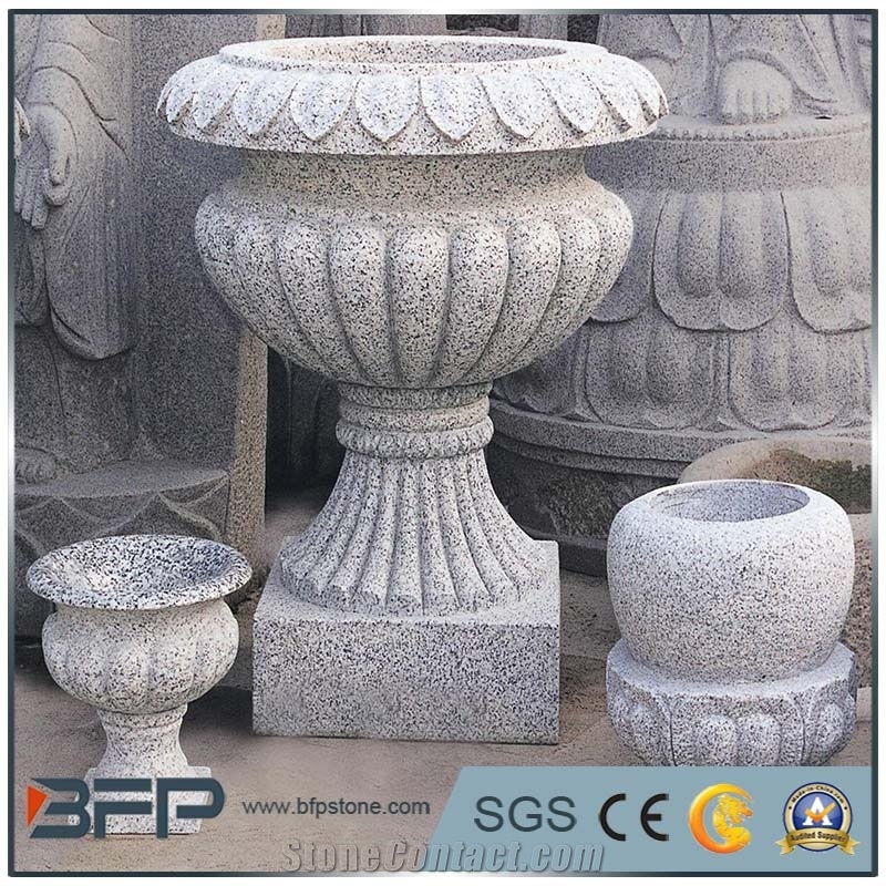 G603 Granite Flower Pot, Supply Different Styles Of Natural Stone Flower Pot, G693 Grey Granite Flower Pots