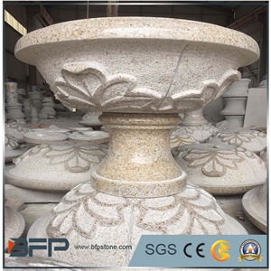 G682 Granite Flower Pot, Stone Flower Pot, Yellow Granite Flower Pots