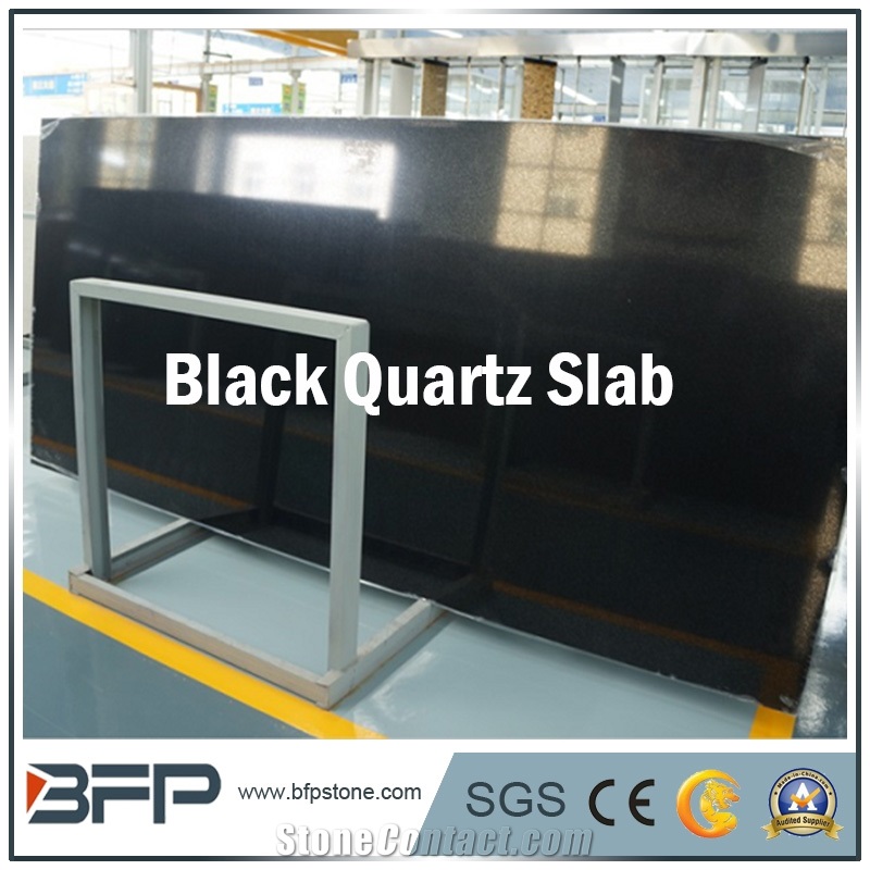 Hot Sale Black Engineered Quartz Stone for Kitchen Countertop