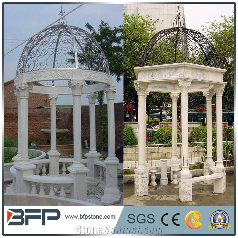 Marble Carved Gazebo, White Marble Gazebo
