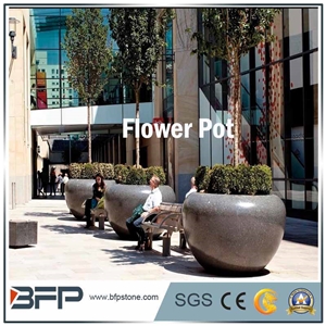 Stone Flower Pot, Stone Vase, Stone Flower Cups, Granite Decoration, Polished Stone Flower Pots