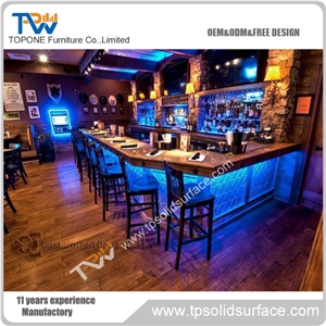 Artificial Marble Stone Acrylic Solid Surface Led Bar Counter Tops Design for Sale