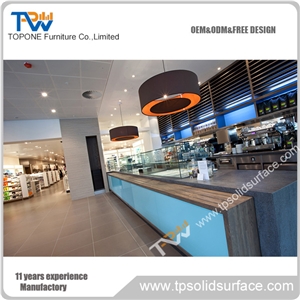 Artificial Marble Stone Restaurant Bar Counters for Sale/Corian Acrylic Solid Surface Bar Counter Tops for Projects Design