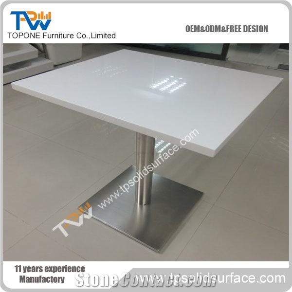 Corian Acrylic Solid Surface Modern Dinning Table White Artificial Marble Stone Table Tops Design