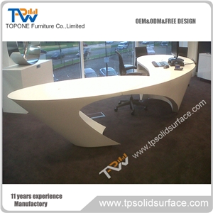Special Design Acrylic Solid Surface Office Desk Tops Design/Special Artificial Marble Stone Curved Table Tops Design