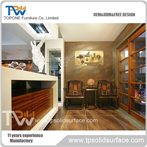 White Artificial Marble Stone Restaurant Bar Counter with Acrylic Solid Surface Restaurant Bar Table Tops for Sale