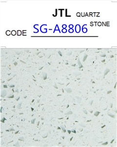 Artificial Manufactured White Single Color Crystallized Quartz Stone Slabs, Tiles