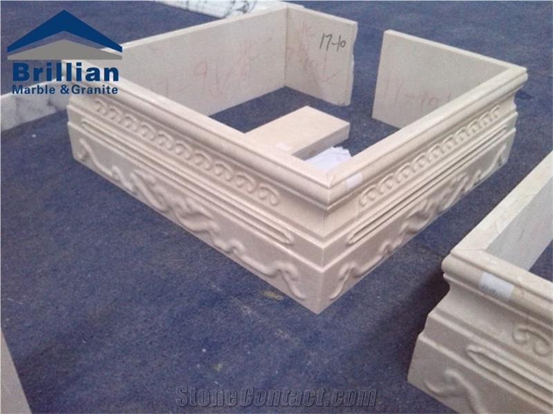 Aran Beige Marble Colum Relief,Aran White Extra Marble Colum Carving,Hand Carved White Marble Colum,Magnolia Beige Marble Colum Coppings,Stone Colum Base Panel with Engravings,Wall Relief,Colum Etch
