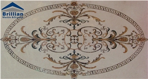 Aran White Extra Marble Medallions,Green Marble Inlayed Medallions,Emperador Light Marble Waterjet Patteren,Flower Medallions,Oval Medallions,Laminated Marble Medallions,Composite Medallions
