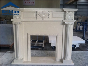 Aran White Marble Fireplaces,Baiyulan White Marble Fireplace Mantel, Polished White Marble Fireplace Mantel/Hearth/Design/Surround, British Style Fireplace