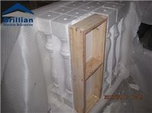 Bianco Carrara White Marble Staircase Rail,White Carrara Marble Balustrades,Bianco White Marble Polished Handrails,Carrara White Raillings,White Stone Balustrade with Post,Marble Kingpost,White Marble