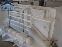 Bianco Carrara White Marble Staircase Rail,White Carrara Marble Balustrades,Bianco White Marble Polished Handrails,Carrara White Raillings,White Stone Balustrade with Post,Marble Kingpost,White Marble