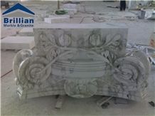 Bianco Statuarietto White Marble Relief,Bianco Carrara Statuarietto White Marble Carving,Statuarietto Venato Column Carving,Bianco Carrara Venato Wall Relief,White Marble Church Wall Embossment,Tiles