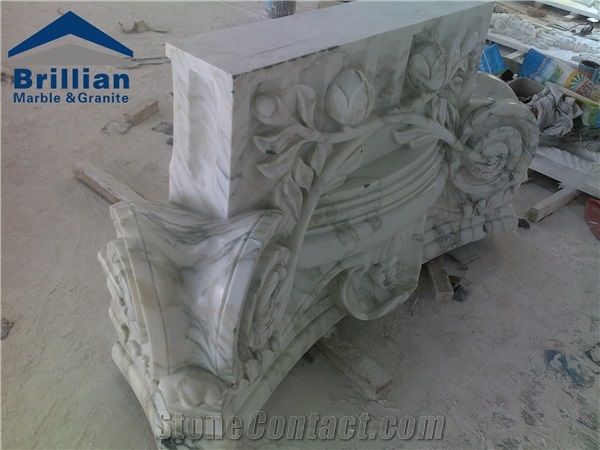 Bianco Statuarietto White Marble Relief,Bianco Carrara Statuarietto White Marble Carving,Statuarietto Venato Column Carving,Bianco Carrara Venato Wall Relief,White Marble Church Wall Embossment,Tiles