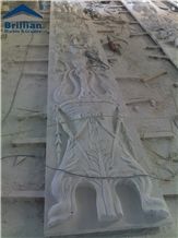 Bianco Tipo Statuarietto White Marble Embossments,Statuarietto Venato White Marble Relief Tiles,Venato Carrara White Marble Engravings,Church Marble Wall Carving,Temple Wall Shadow,Religion Marble Til
