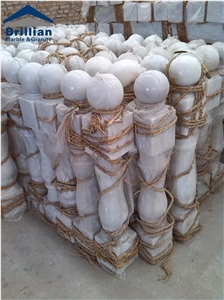 China Guangxi White Marble Raillings,China Popular Cheap Guangxi White Marble with Yellow Lines/Veins Stair Handrail, Baluster, Balustrades, Raildings, Staircase, Natural Building Stone Decoration