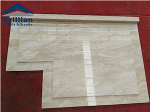 Dino Beige Marble Shower Trays,Solid Surface Shower Base,Natural Stone Shower Tray,Marble Shower Tray for Bathroom,Laminated Marble Shower Tray for Home Decor,Square Shaped Shower Tray