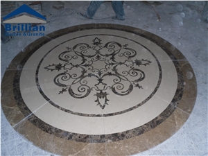 Emperador Dark Marble Tiles,Emperador Light Marble Medallions,Aran White Marble Waterjet Medallions,Marble Waterjet Medallion Tiles, Marble Waterjet Pattern Tiles,Marble Floor Medallion Tiles