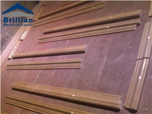 Golden Century/Gold Beige Marble Mouldings/Beige Marble Special Shape Border Line/Marble Border Decos Lines/Bullnose Border Stone/Stone Border Line for Interior & Exterior Decoration/Marble Skirtings