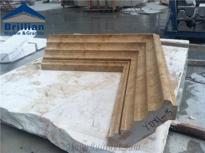 Golden Rose Marble Border Line/Polished Marble Skirting/Turkey Beige Marble Mouldings/Stone Border Decos Lines/Border Liners Stone Borders