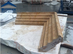 Golden Rose Marble Border Line/Polished Marble Skirting/Turkey Beige Marble Mouldings/Stone Border Decos Lines/Border Liners Stone Borders