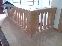 Golden Rose Marble Railling,Beige Marble Staircase Rails,Polished Marble Handrail,Jinmeigui Marble Balustrades,Kingpost,Handrail,Balcony Raillings,Carved Raillings