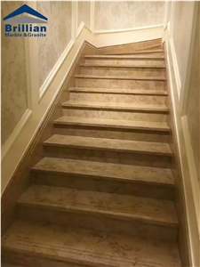 Golden Rose Marble Steps & Stairs,Golden Siena Marble Risers,Bilecik Beige Marble Steps,Polished Marble Stepping Stone,Bevelled Marble Staircases,Hotel Marble Stairway ,Stairecase,Luxury Marble Steps,