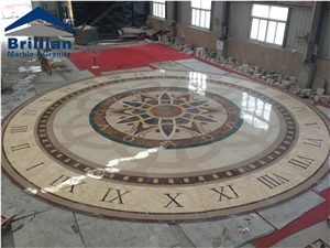 Golden Spider Marble Medallions,Golden Spider Marble Tiles,Platanotopos Yellow White Marble Waterjet Medallions,White Marble Waterjet Laminated Tiles,Hotel Laminated Tiles,Lobby Wterjet Patterns