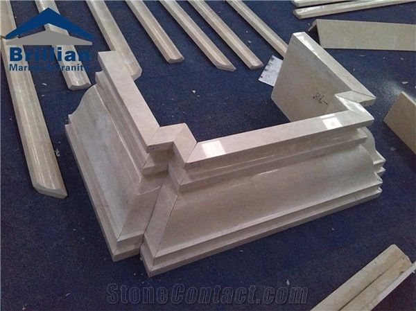 Latte Beige Marble Column Base,Engraved Marble Column Tops,Hand Carved Marble Column Panel,Column Special Shape Pillars,Crema Latte Marble Pedestal Column,Aurea Beige Marble Doric Columnm,Hollow Colum