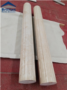 Latte Beige Marble Column,Crema Latte Marble Carving Column,Beige Marble Roman Pillar,Column Pillar Building Material,Handcarved Columns Marble Pillars,Round Column & Pillars,Constructive Column