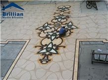 Marble Water Jet Medallion,Water-Jet Pattern for Hotel Hall and Lobby,Beige Marble Tiles,Cnc Flower Marble Medallion,Marble Floor Medallion Tiles,Stone Waterjet Medallion,Carpet Medallions,Inlayed Til