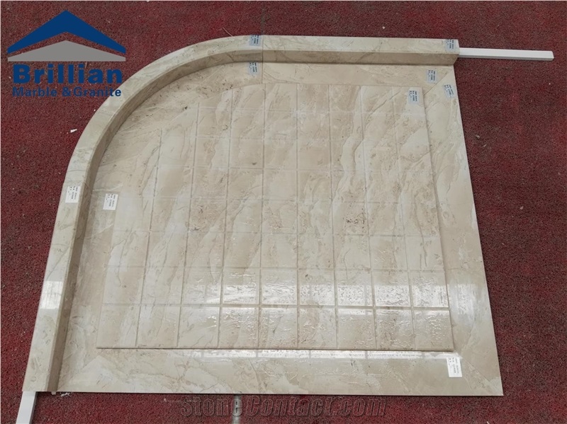Oman Beige Marble Shower Tray,Non-Slip Beige Marble Shower Trays,Sohar Beige Marble Shower Base,Bathroom Shower Base,Bath Accessories,Marble Fan Shape Shower Base & Shower Tray,European Style Trays