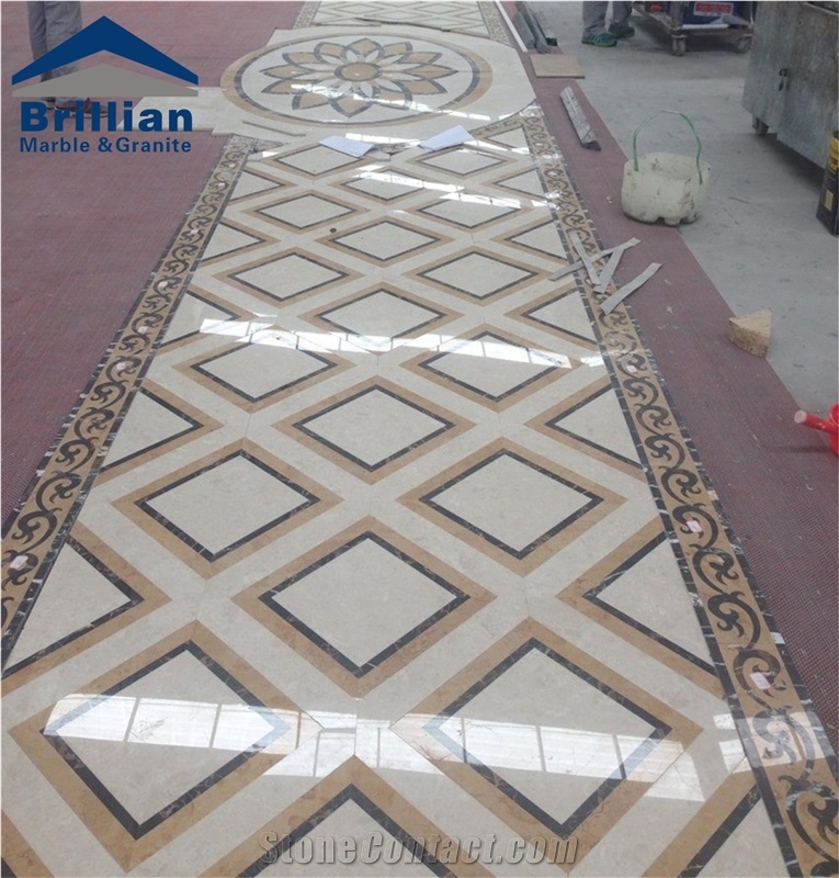 Ottoman Beige Marble Magic Cube Medallion,Ultraman Beige Marble Water Jet Medallions,Marble Mosaic Floor Deco Medallions,Altman Beige Marble Squre Medallion,Beige Marble Mosaic Medallion