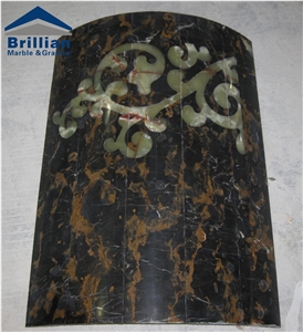 Portoro Gold Marble Colum,Marble Arc Colum,Honyx Inlayed Marble Colum,Golden Portoro Colum,Nero Portoro,Black and Gold Marble Arc Tiles for Colums,Corinthian Column