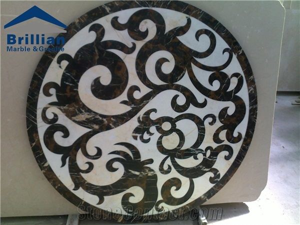 Portoro Gold Marble Medallion,Black Portoro Marble Tile,Golden Portoro Marble Water Jet Pattern/Square Marble Medallion,Brown Marble Medallion,White Marble Laminated Medallion, Europe Style Marble Til