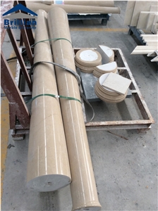 Thunder Beige Marble Colum Base,Polished Marble Colum Capital,Hand-Carved Colum,Column Base & Capital,Beige Marble Colum,Yellow Marble Colum/Carving Stone Colum