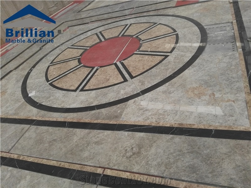 Tundero Grey Marble,Nero Marquina Marble Medallion,Black Marqunia Flooring Medallion,Polished Marble Water Jet Pattern,Flooing Tilesgrey & White Marble Medallion,Grey Marble Tile,Grey Marble Medallion