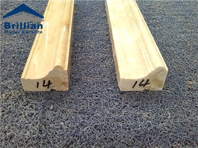 Turkey Golden Rose Marble Mouldings/Beige Marble Border Line/Polished Stone Pencil Liners/Yellow Marble Skirting Line/Water Jet Marble Border Line, Trim, Molding for Home Decoration/Rope Moldings