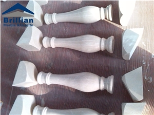 White Marble Staircase Rails,Aran White Marble Handrails,Polished Stone Balustrades/Magnolia Marble Rsillings,Had Carved Baluster,China Popular White Marble Staircase Rails,Cheap Stone Handrail