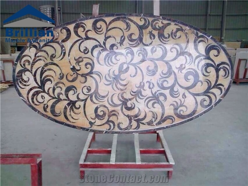 Yellow Onyx Water Jet Medallion,Onyx Medallion,Onyx Round Medallion,Onyx Inlayed Medallion,Oval Water Jet Pattern,Lobby Floor Medallion,Honey Onyx Pattern,Honey Onyx Tile,Black Black Tile