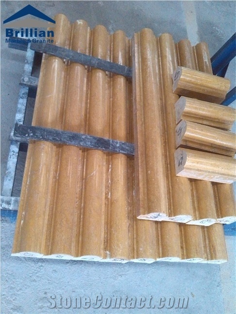 Yellow Travertine Moldings/Beige Travertine Border Line/Polished Travertine Rope Moldings/Golden Travertine Trim/Natural Stone Pencil Liners/Travertine Ogee Moldings/Bullnose Moldings/Trim