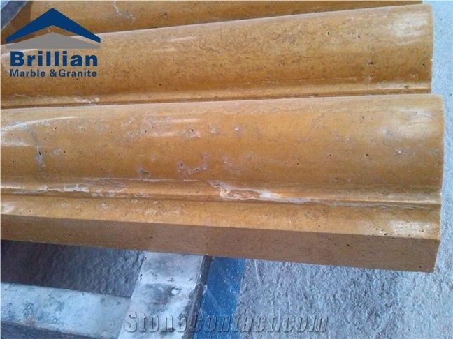 Yellow Travertine Moldings/Beige Travertine Border Line/Polished Travertine Rope Moldings/Golden Travertine Trim/Natural Stone Pencil Liners/Travertine Ogee Moldings/Bullnose Moldings/Trim