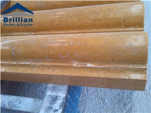 Yellow Travertine Moldings/Beige Travertine Border Line/Polished Travertine Rope Moldings/Golden Travertine Trim/Natural Stone Pencil Liners/Travertine Ogee Moldings/Bullnose Moldings/Trim