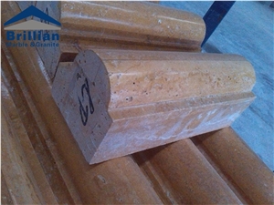 Yellow Travertine Moldings/Yellow Travertine Border Lines/Polished Skirtings/Travertine Pencil Liners/Iran Yellow Travertine Rope Moldings/Crown Moldings