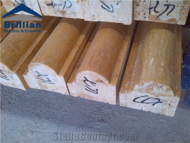 Yellow Travertine Moldings/Yellow Travertine Border Lines/Polished Skirtings/Travertine Pencil Liners/Iran Yellow Travertine Rope Moldings/Crown Moldings