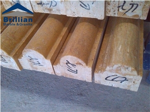 Yellow Travertine Moldings/Yellow Travertine Border Lines/Polished Skirtings/Travertine Pencil Liners/Iran Yellow Travertine Rope Moldings/Crown Moldings