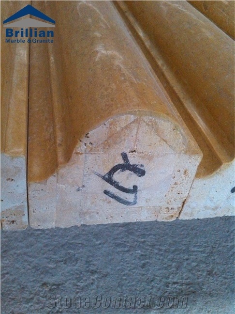 Yellow Travertine Moldings/Yellow Travertine Border Lines/Polished Skirtings/Travertine Pencil Liners/Iran Yellow Travertine Rope Moldings/Crown Moldings
