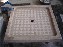 Yellowgranite Mosaic Shower Tray,Stone Mosaic Shower Base,G682 Granite Shower Tray,Solid Surface Bathroom Shower Bases,Yellow Granite Shower Base,G682 Granite Bathroom Tiles,Mosaics Tiles for Bathroom