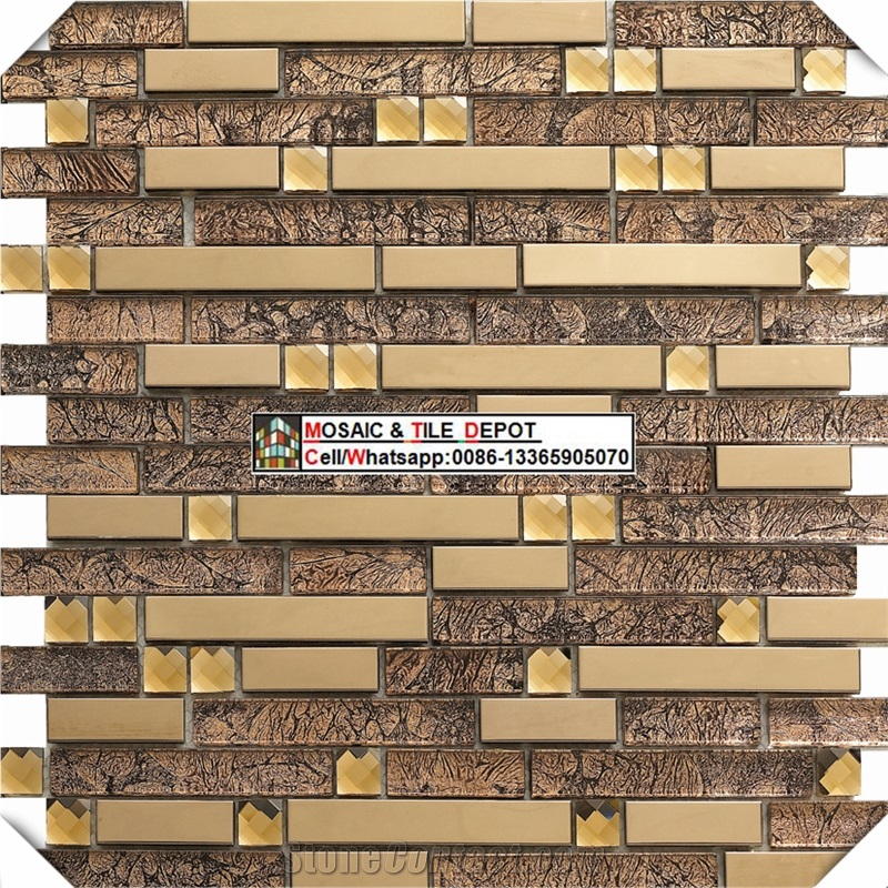 Stainless Steel Mosaic Mix Glass Mosaic,Marble Mosaic
