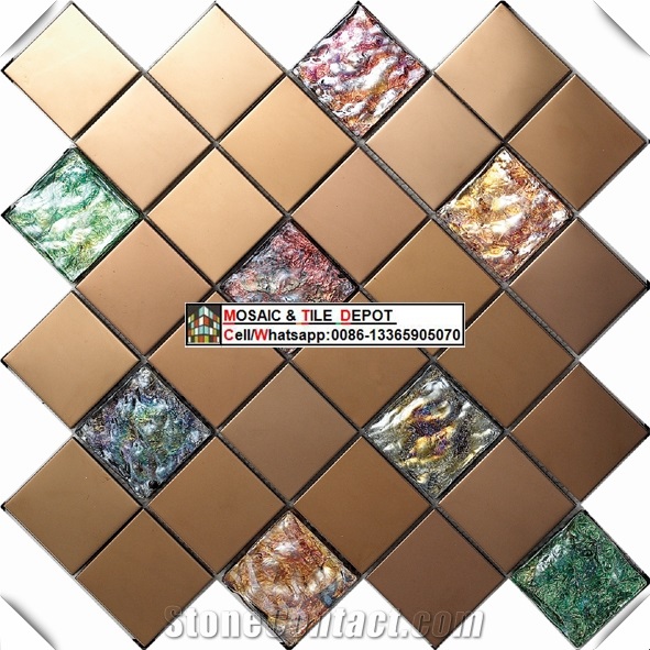 Stainless Steel Mosaic Mix Glass Mosaic,Marble Mosaic